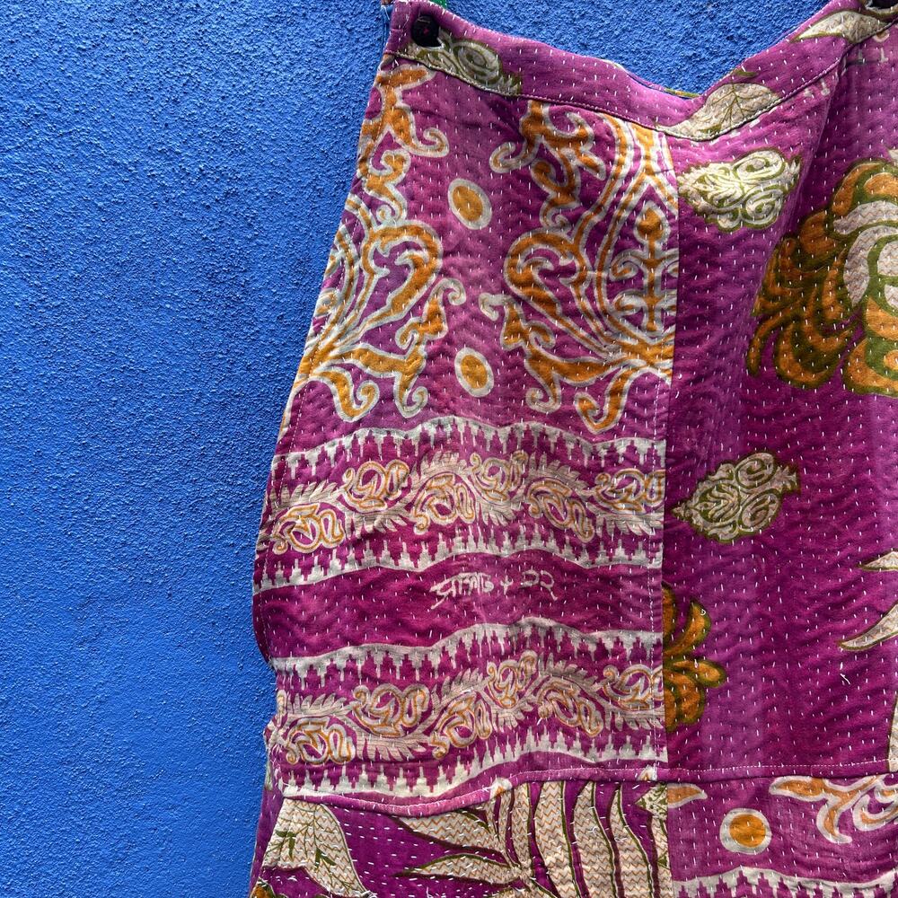 earthbound recycled kantha quilt overalls - Picture 2 of 8